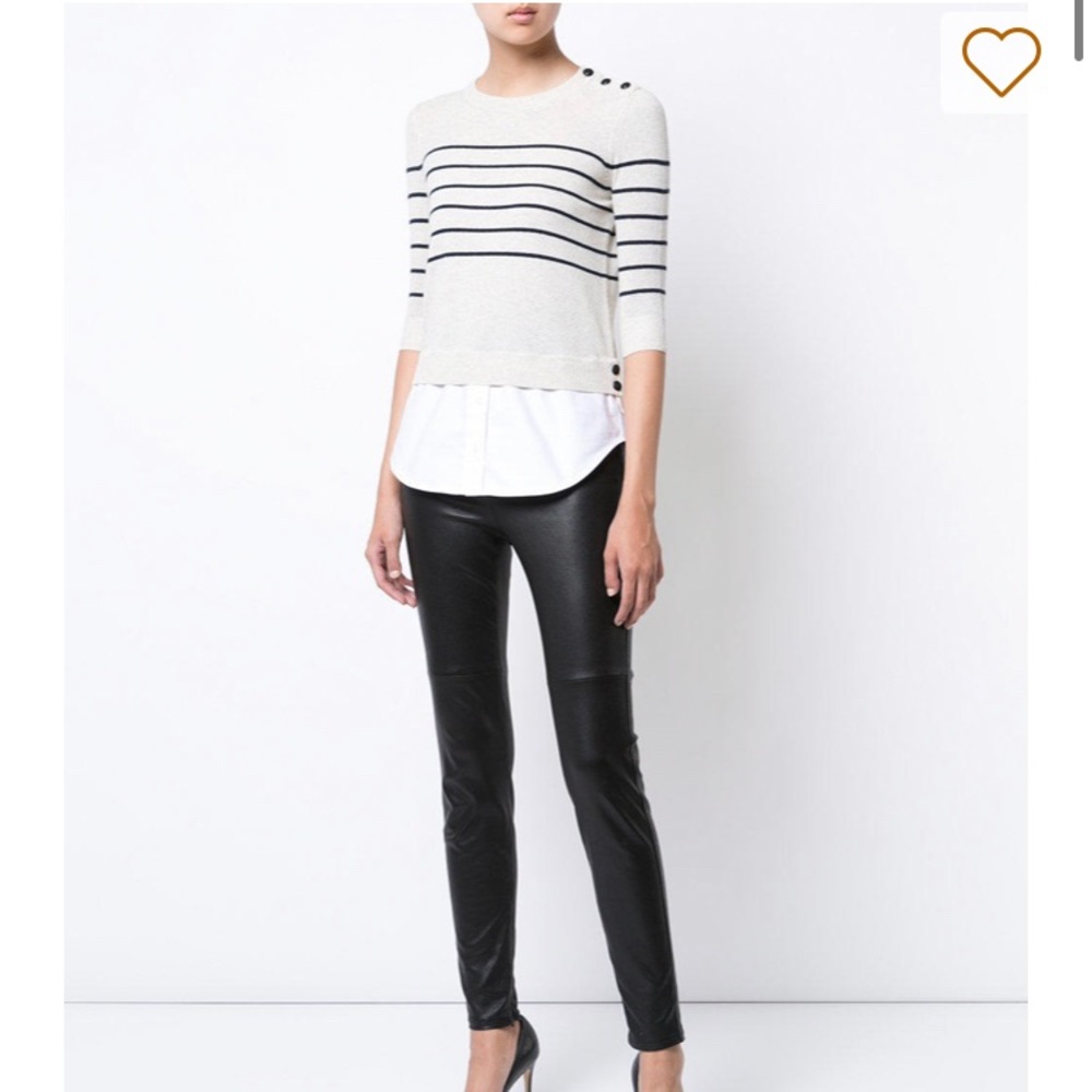 Veronica Beard Knot Mariner Stripe Sweater Cream